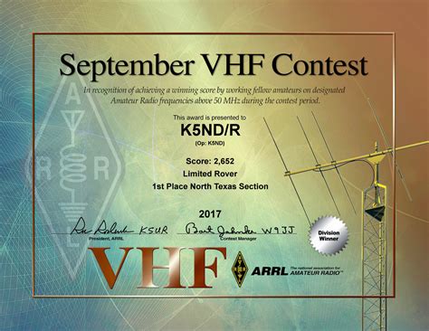arrl vhf contest results.